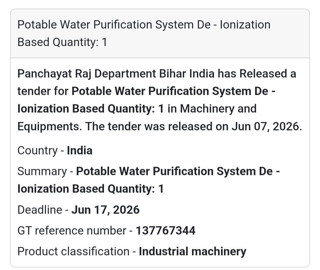 📍 Bihar, India | Potable Water Purification System