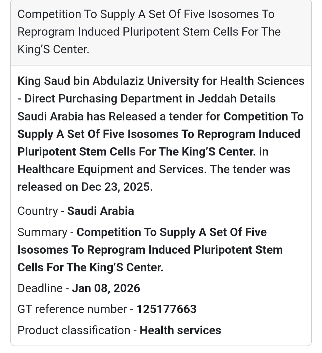 🧬 Biomedical Research Supplies – King’s Center