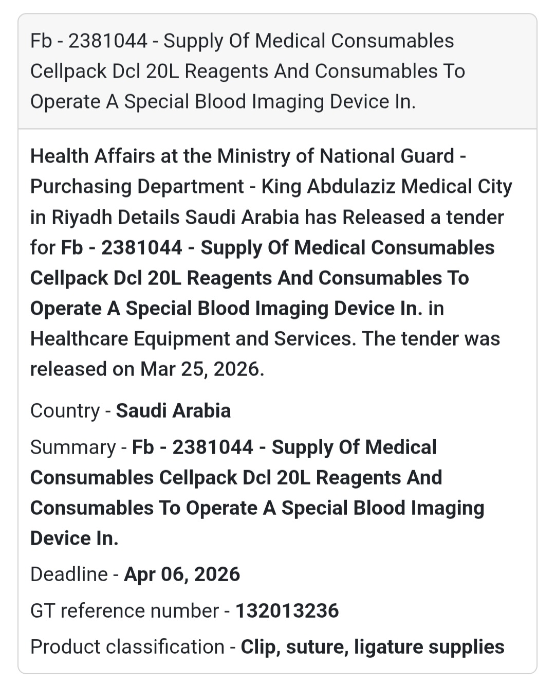 🧫 Blood Imaging Consumables