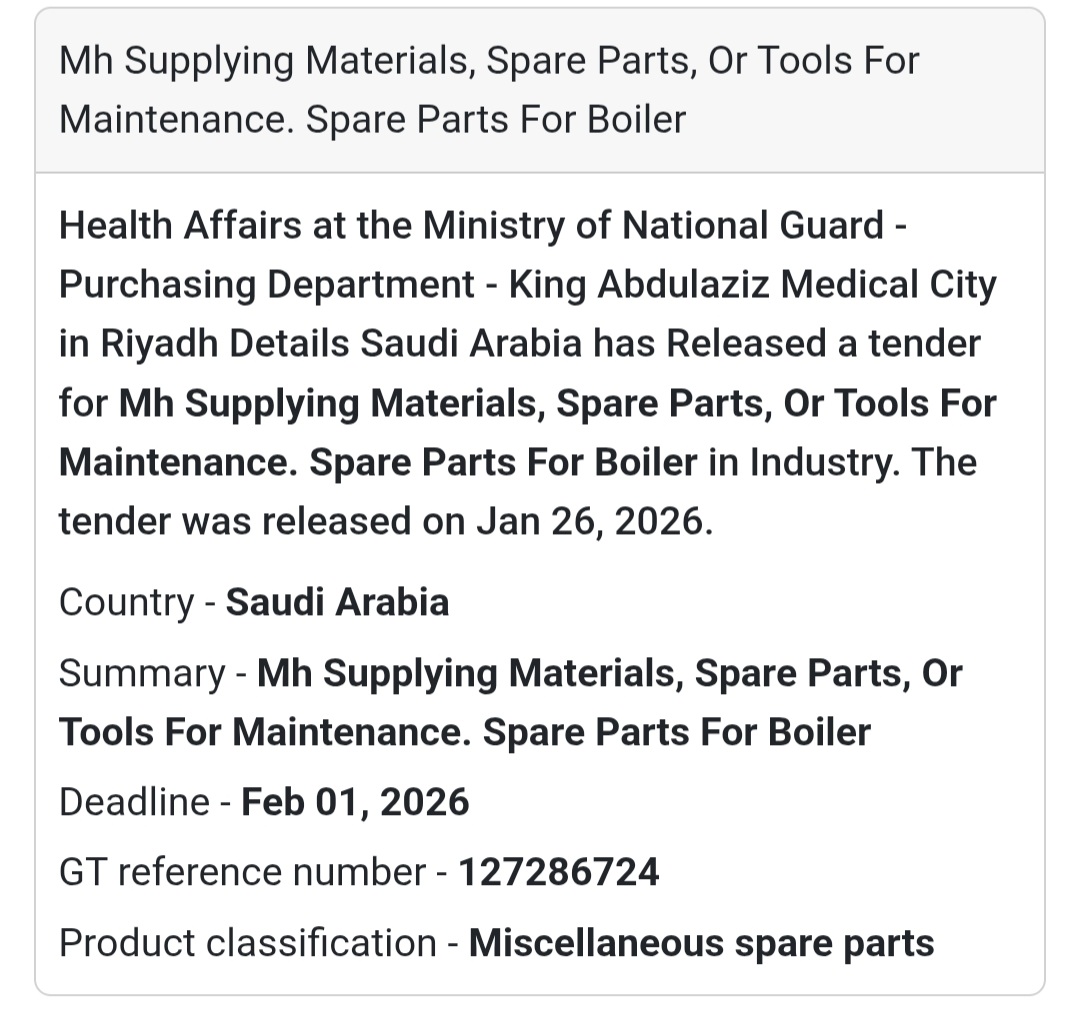 🔥 Boiler Maintenance – Spare Parts