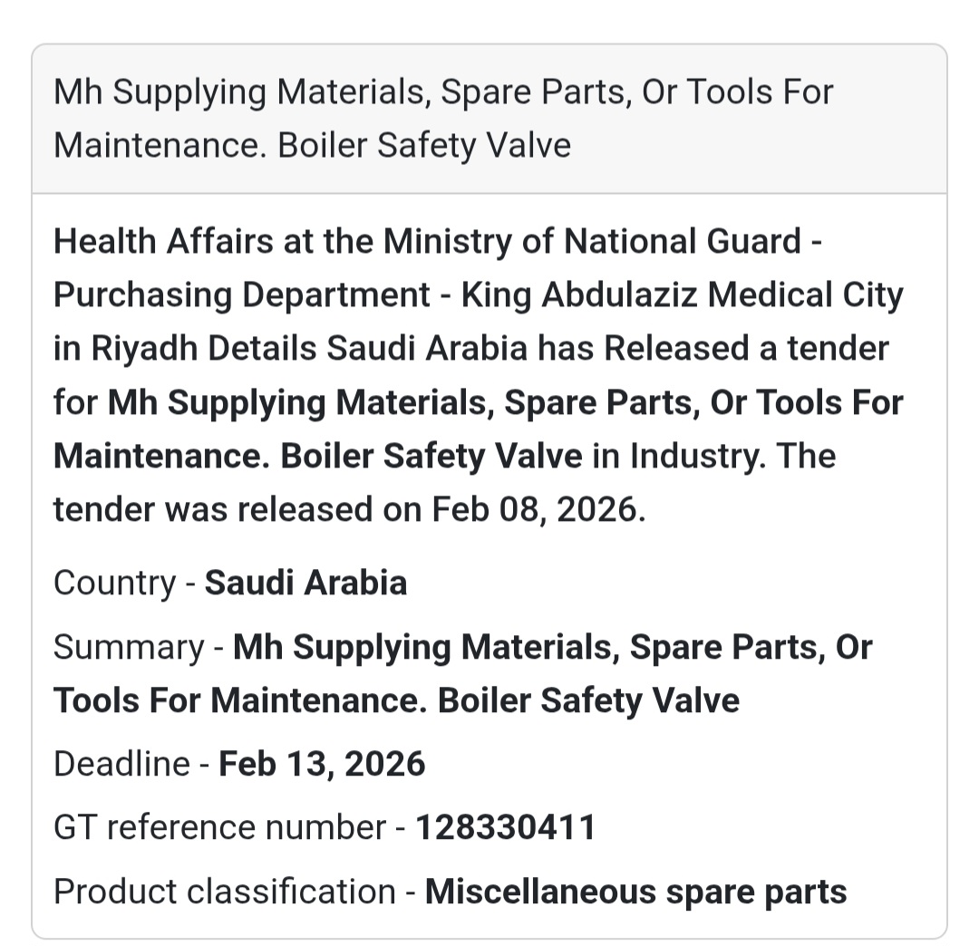 ⚠️ Boiler Safety Valve – Maintenance Supply