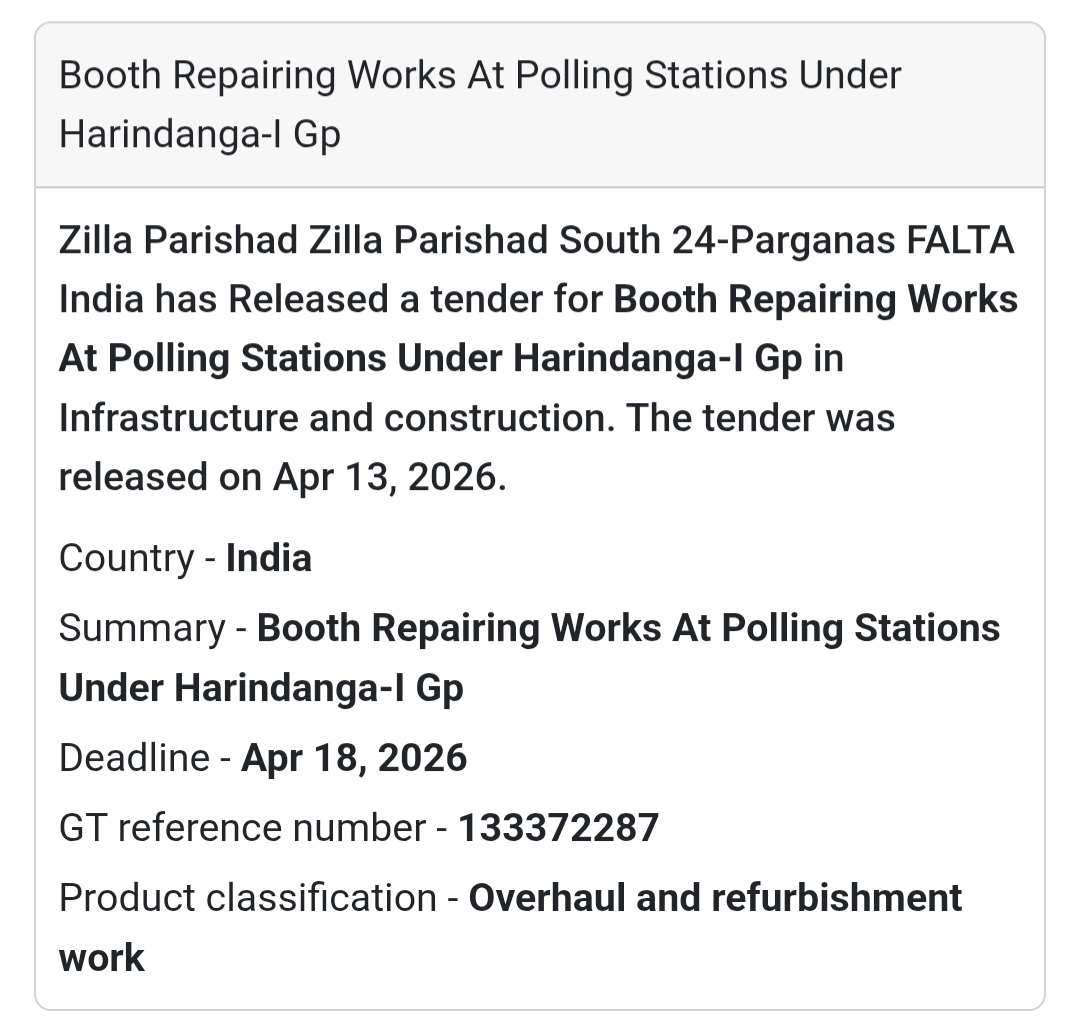 🏫 Booth Repair Work – Harindanga GP