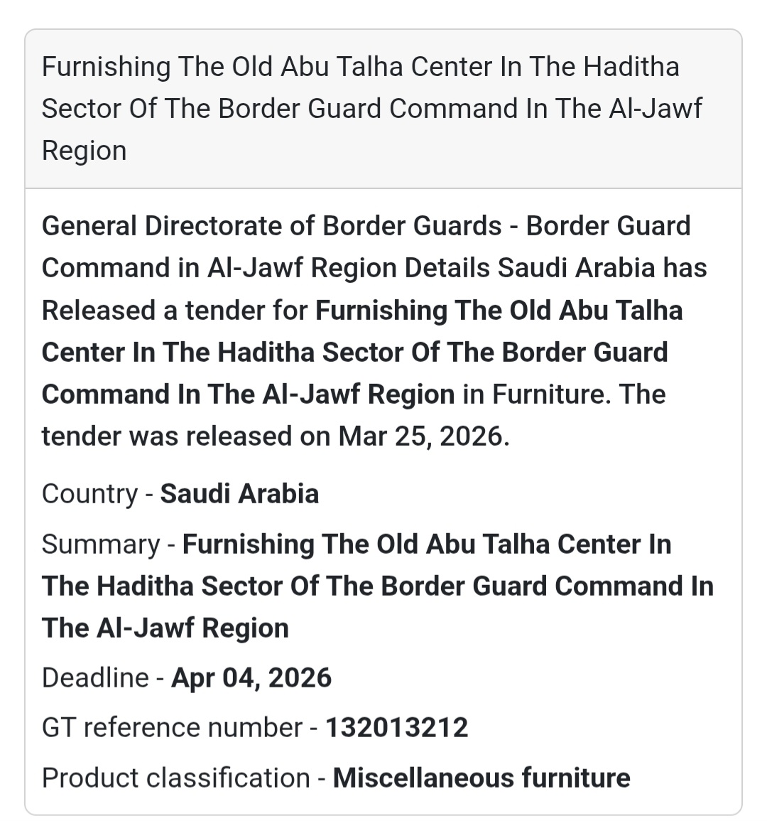 🪑 Border Guard Facility Furnishing