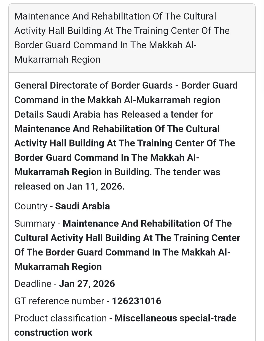 🏗️ BUILDING MAINTENANCE & REHABILITATION – MAKKAH