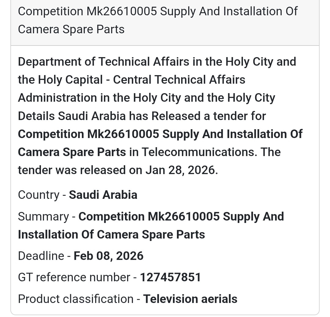 📡 Camera Spare Parts | Holy City