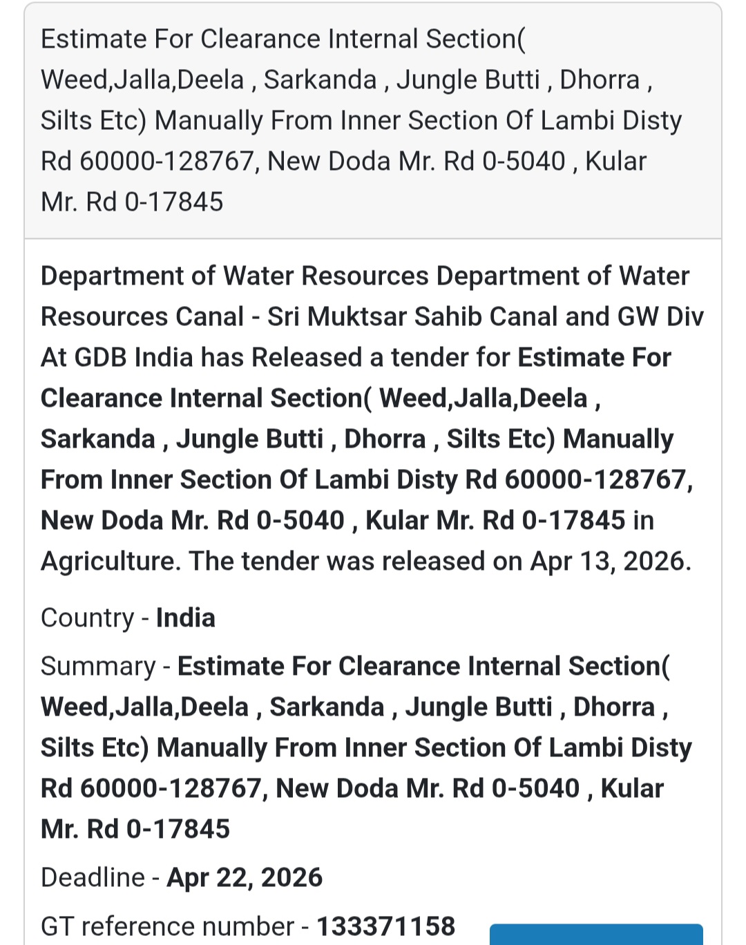 💧 Canal Cleaning – Lambi, Doda & Kular Minors