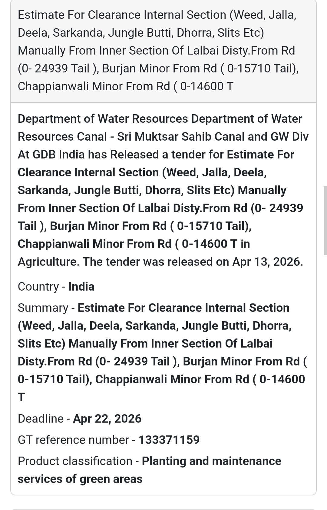 💧 Canal Clearance – Lalbai Disty & Minors