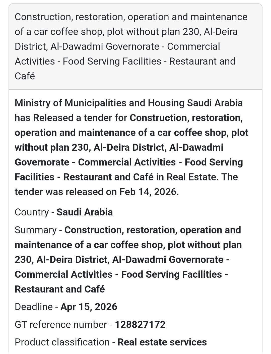 ☕ Car Coffee Shop – Al-Deira – KSA