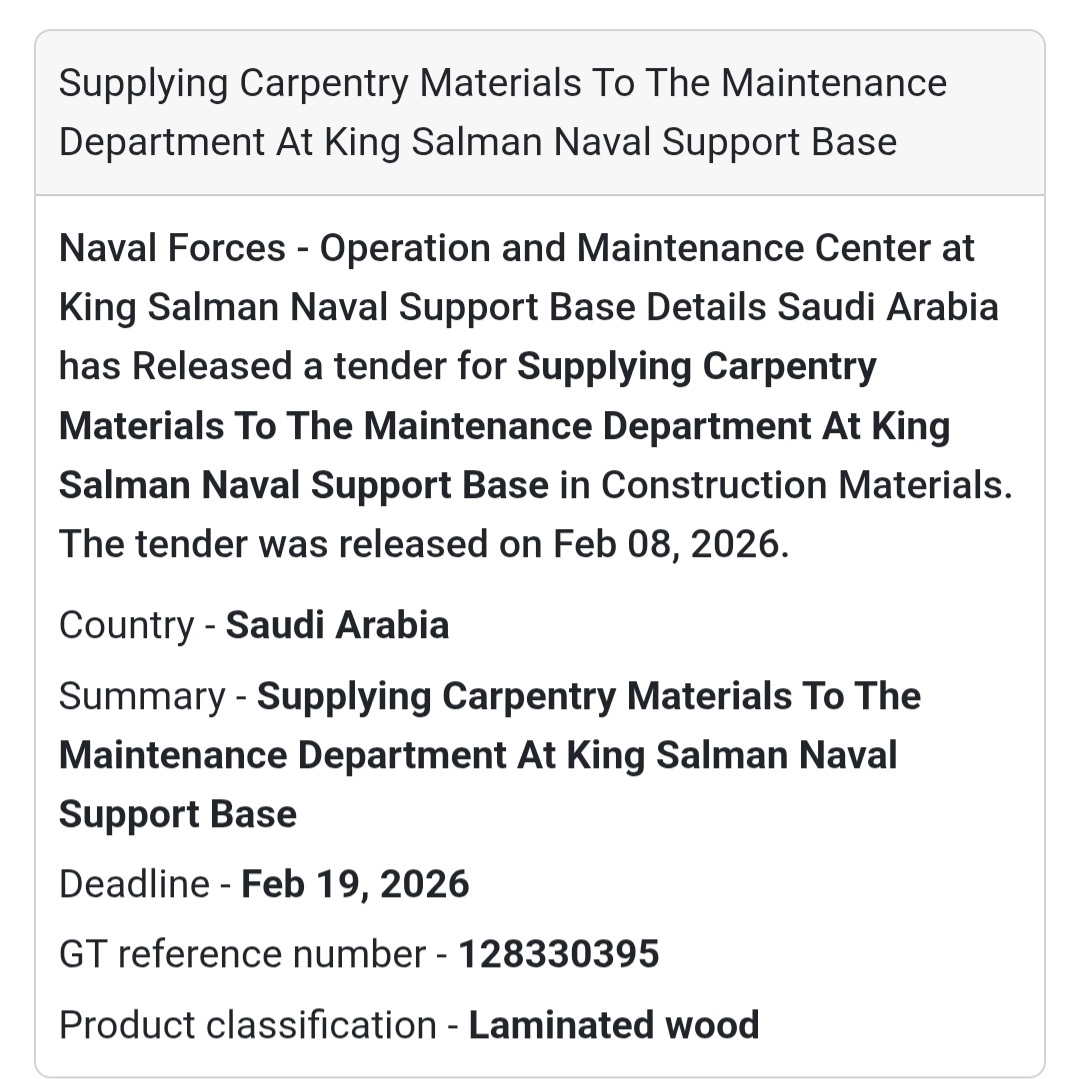 🪵 Carpentry Materials – Naval Support Base