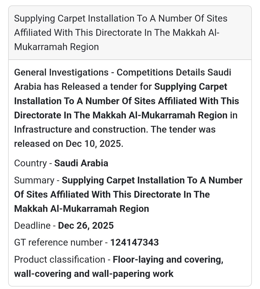 🏗 Carpet Supply & Installation – Makkah Region