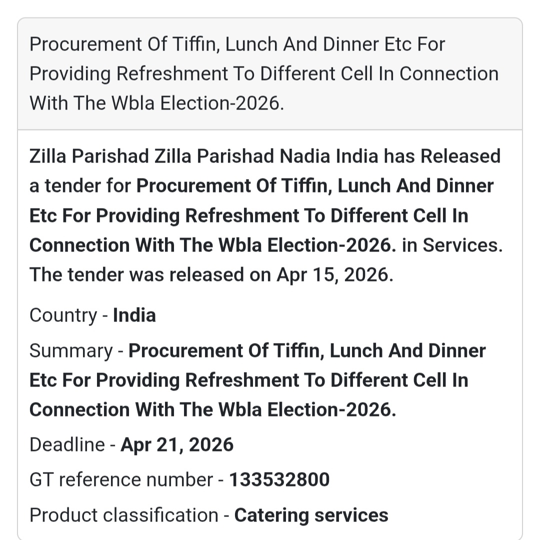 🍱 Catering Services – WB Election 2026