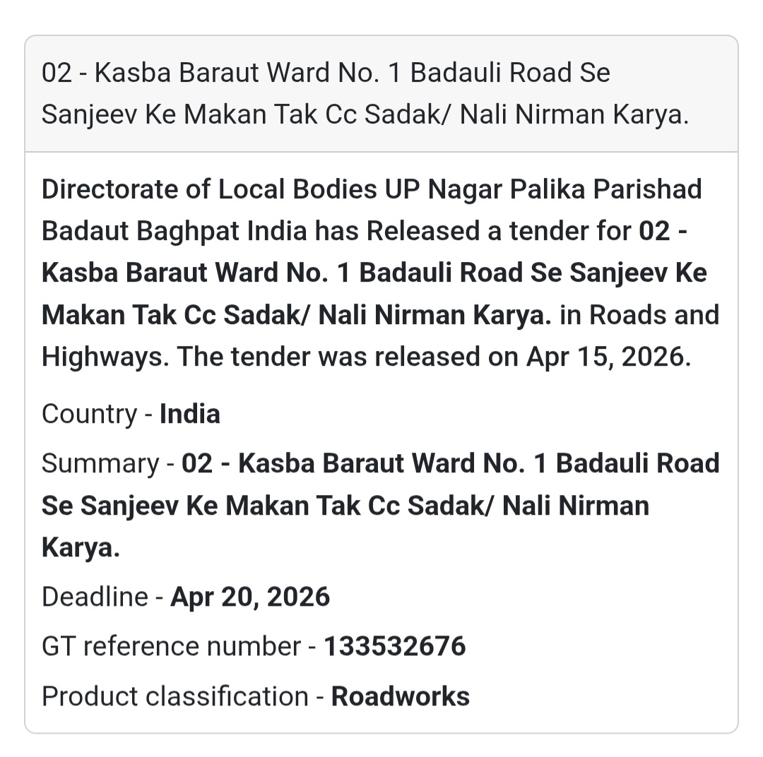 🛣️ CC Road & Drain Work – Baghpat (Ward 02