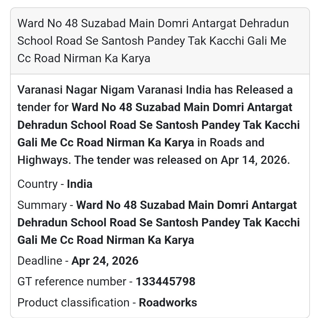 🛣️ CC Road Work – Varanasi (Ward 48 Suzabad)