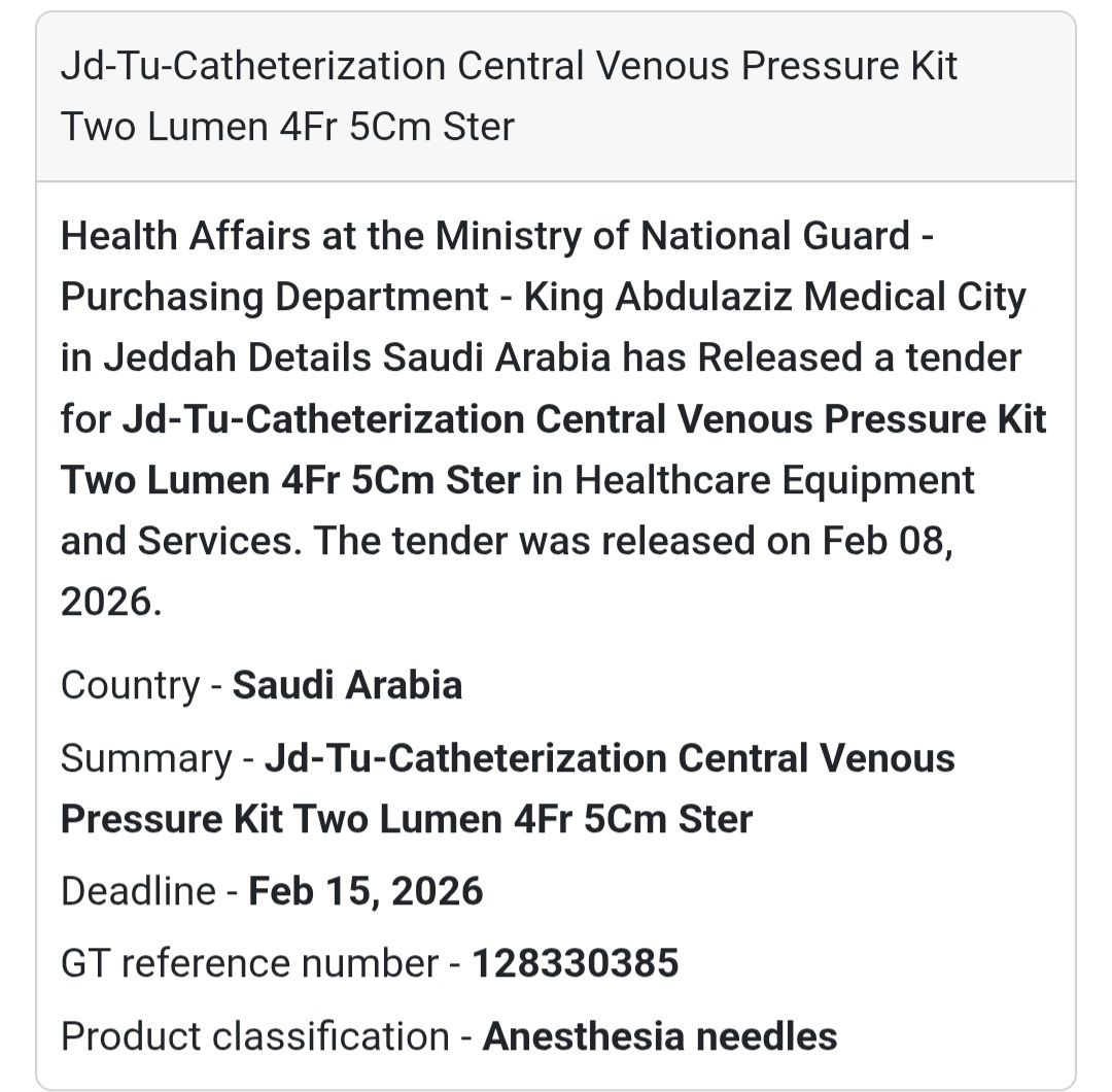 🩺 Central Venous Pressure Catheterization Kit