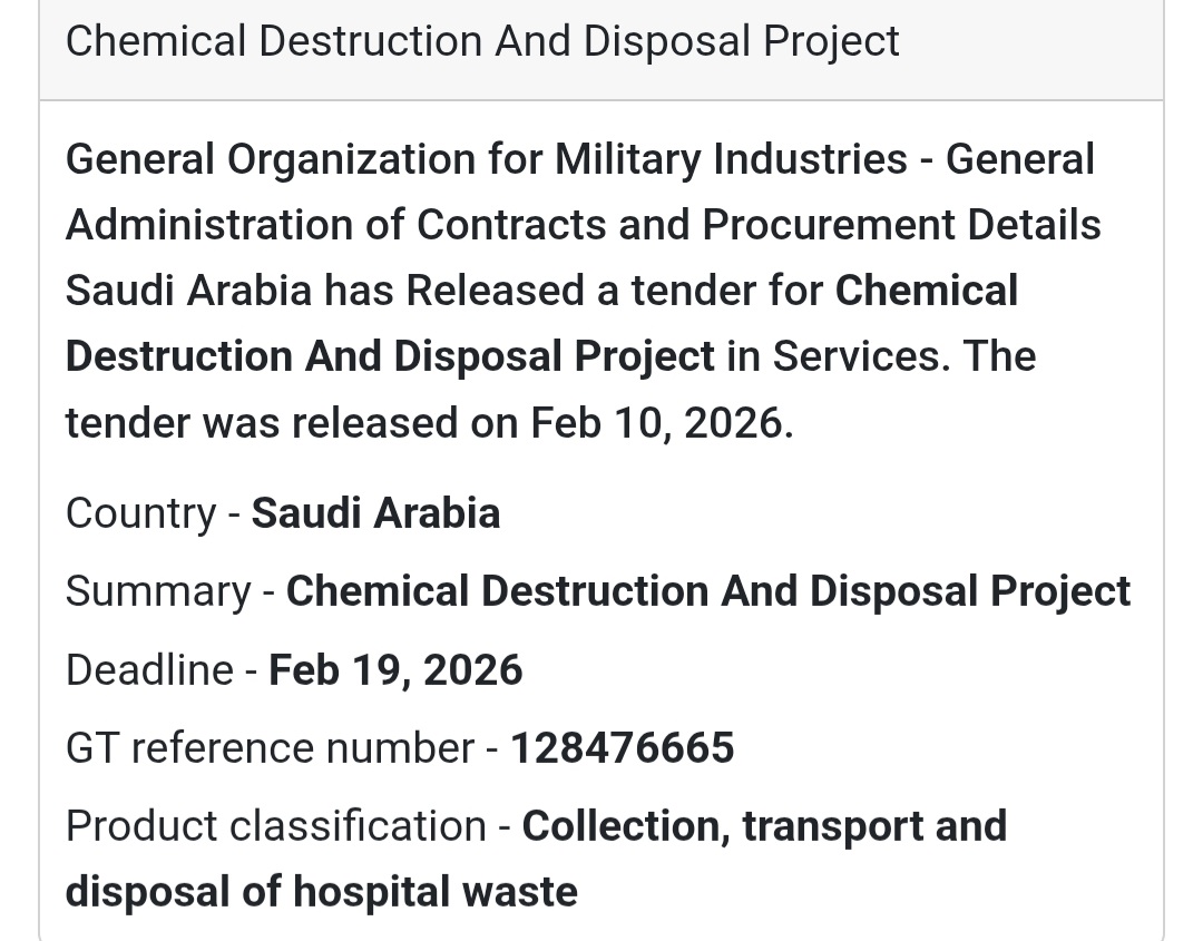 🧪 Chemical Destruction & Disposal Project
