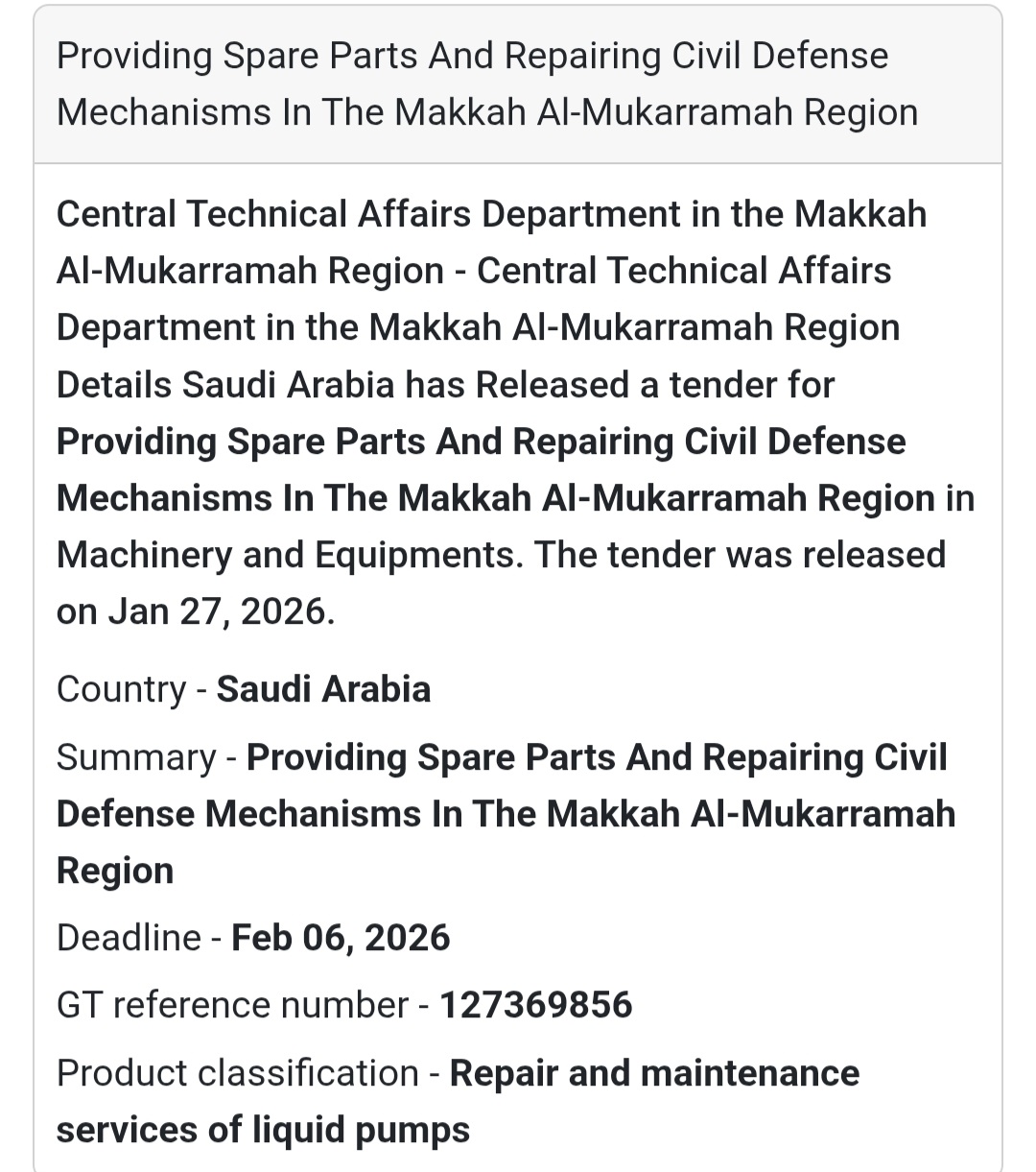 🔧 Civil Defense Mechanisms – Spare Parts & Repair