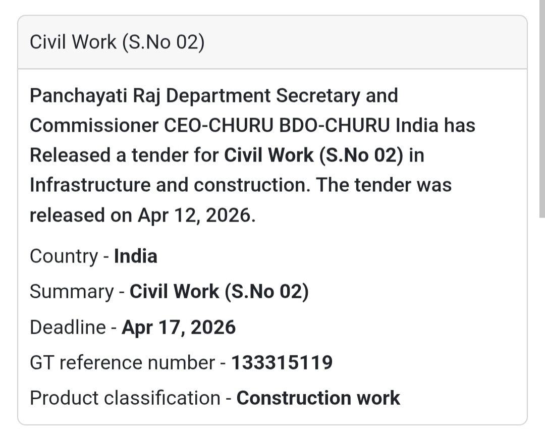🏗️ Civil Work (S.No 02) – Churu