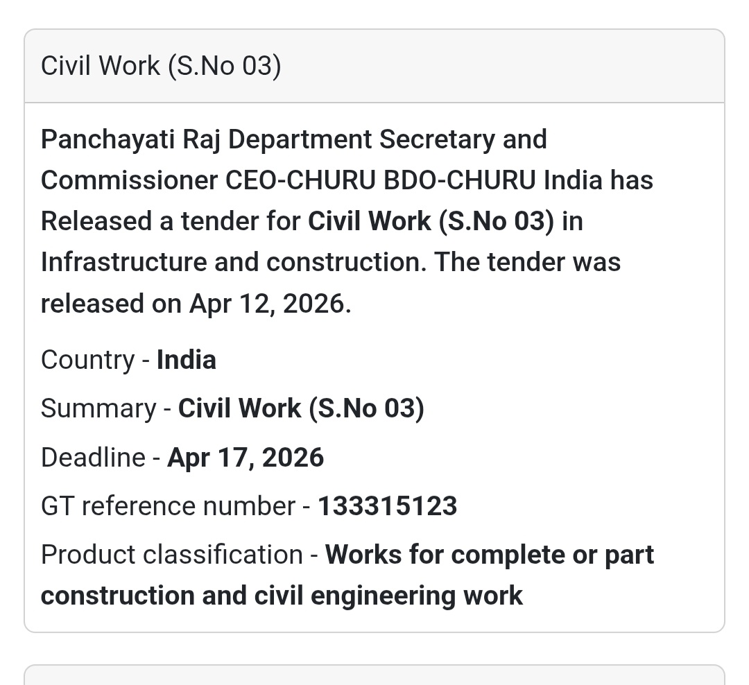 🏗️ Civil Work (S.No 03) – Churu
