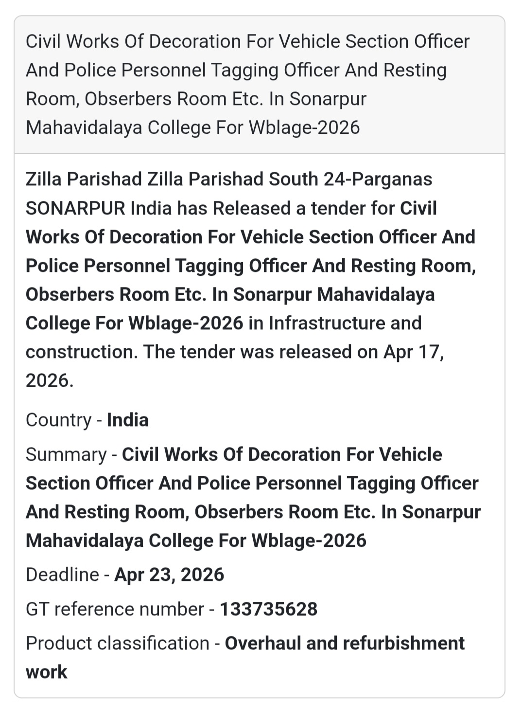 🏗️ Civil Work – Sonarpur (WB)