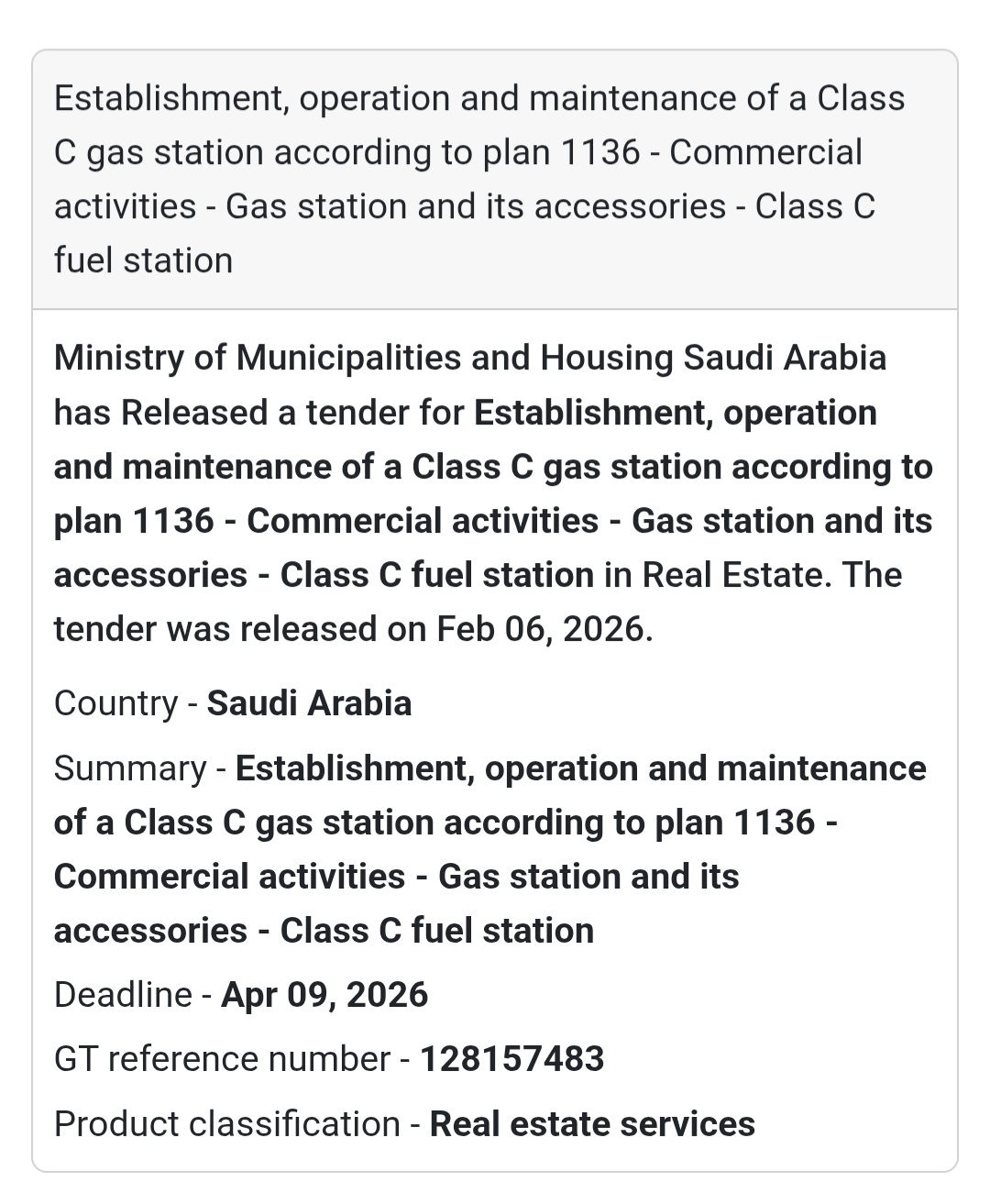 ⛽ Class C Fuel Station – Plan 1136