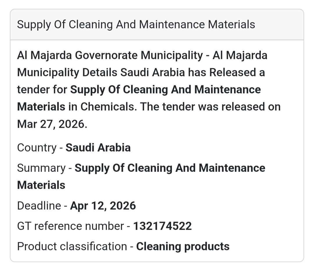 Cleaning & Maintenance Materials Supply