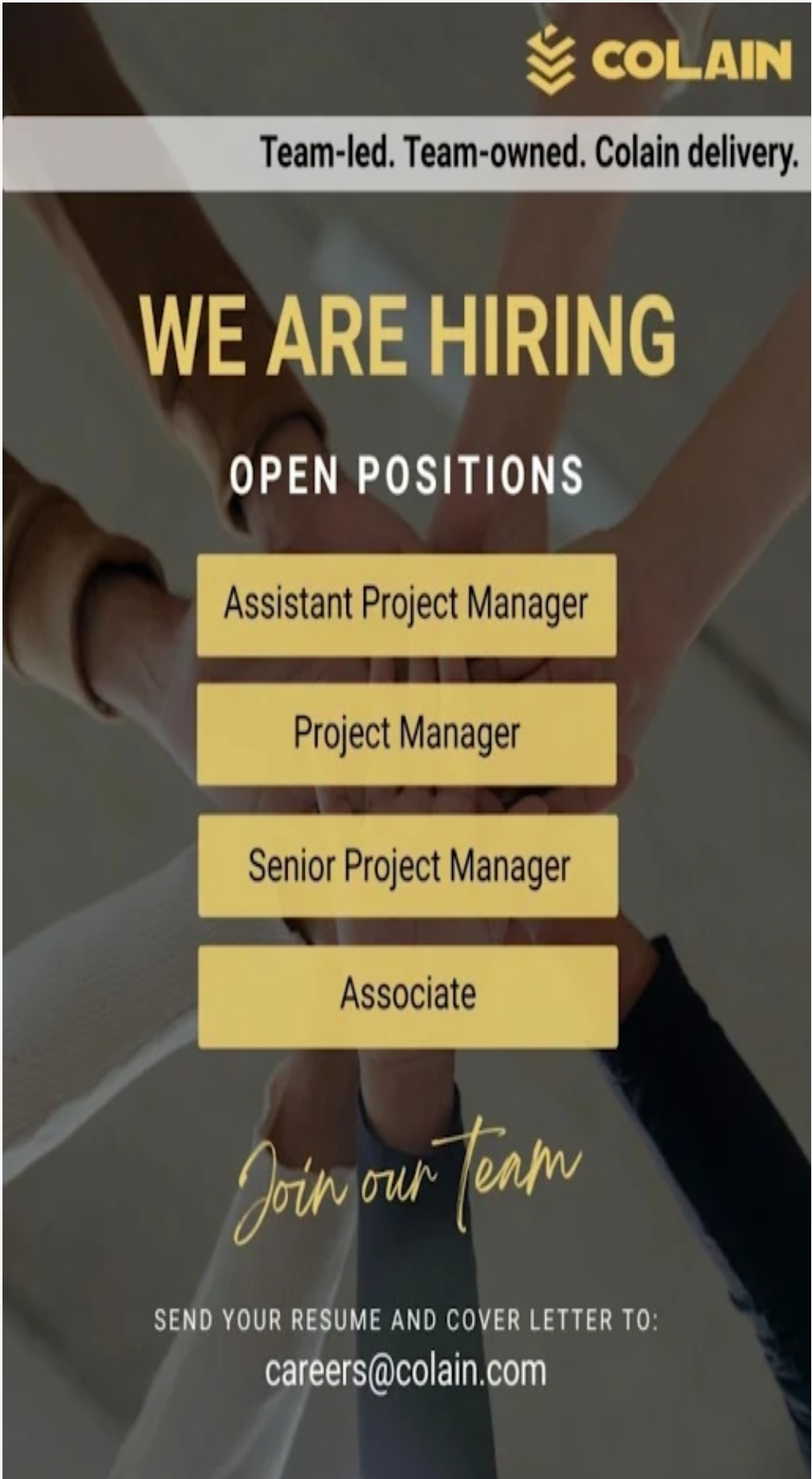 🏢 COLAIN DUBAI – PROJECT ROLES