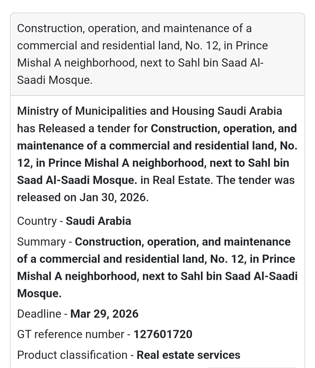 🏘️ Commercial & Residential Land – Plot No. 12, Prince Mishal A
