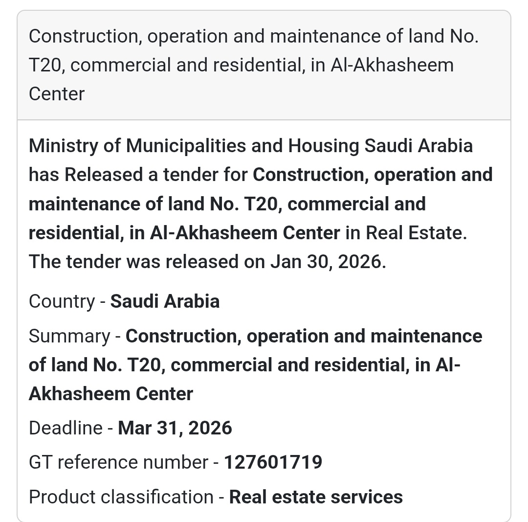 🏗️ Commercial & Residential Land – T20, Al-Akhasheem