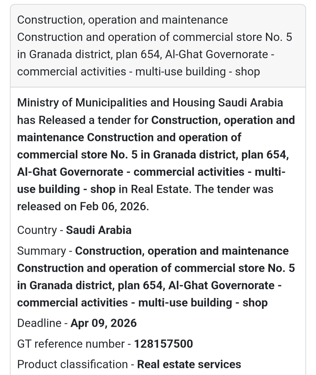 🏬 Commercial Store No. 5 – Granada District