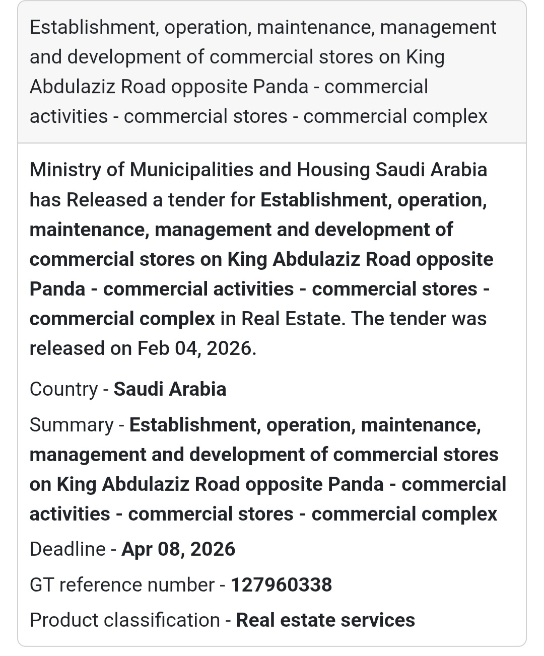 🏬 Commercial Stores Development – King Abdulaziz Road