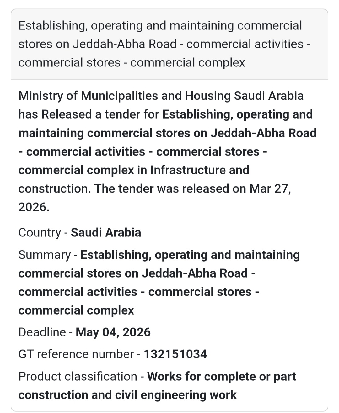 🏬 Commercial Stores – Jeddah–Abha Road 🇸🇦