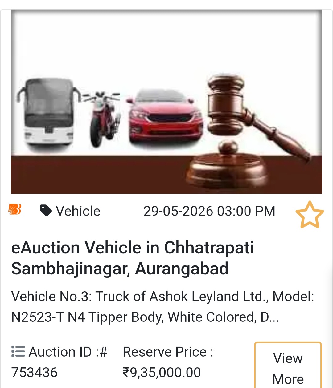 🚛 Commercial Truck – Ashok Leyland (Vehicle No.3)