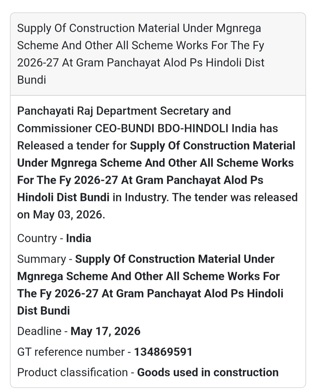 Construction Material Supply – Alod