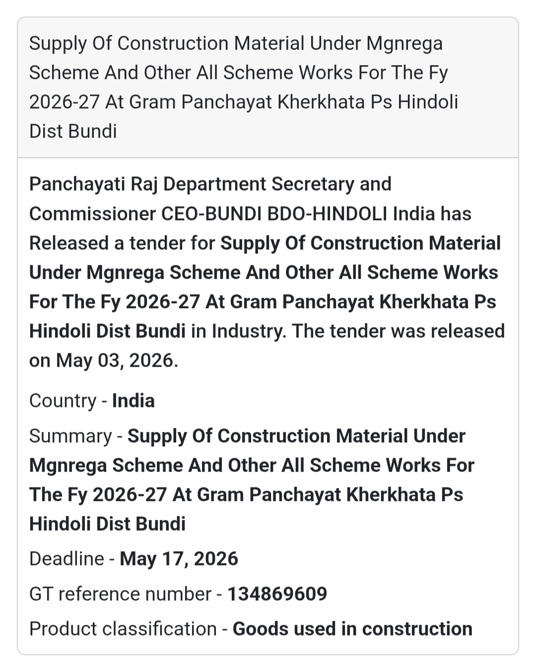 Construction Material Supply – Kherkhata