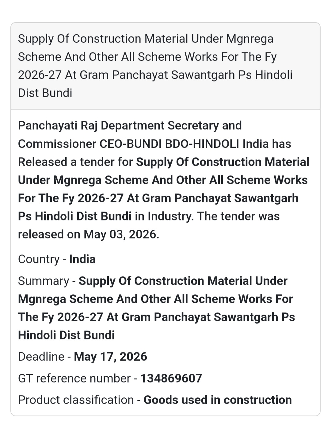 Construction Material Supply – Sawantgarh
