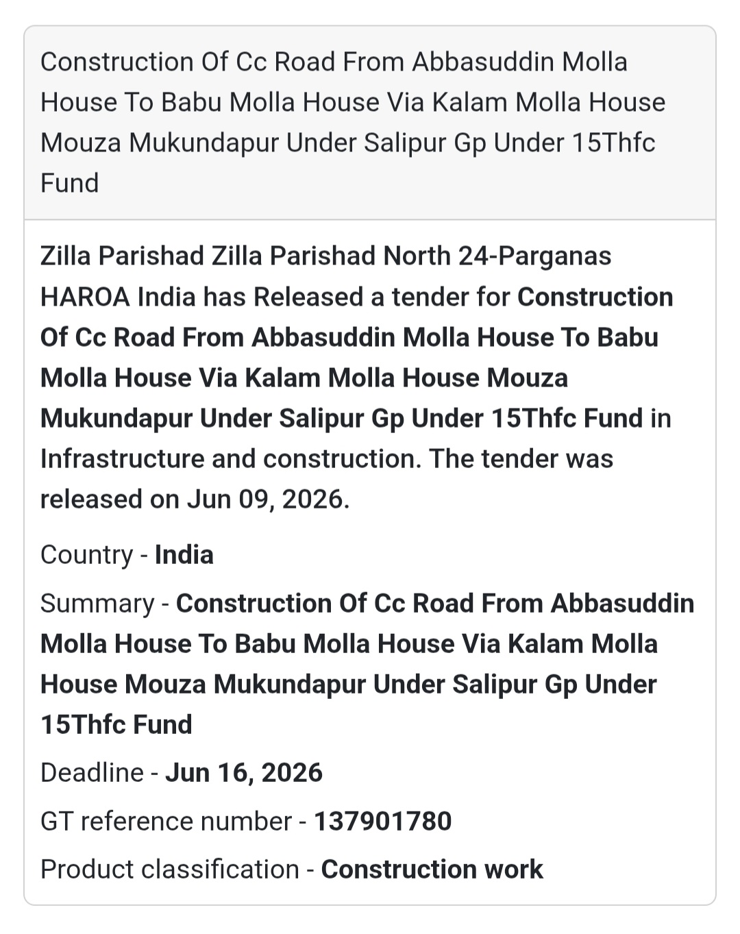 🛣️ Construction of CC Road at Mukundapur | 📍 Haroa, North 24 Parganas, West Bengal