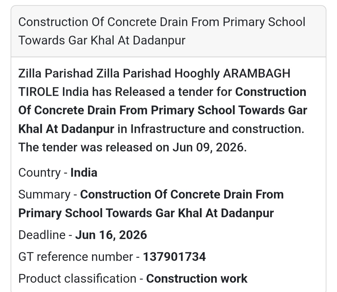 🏗️ Construction of Concrete Drain from Primary School Towards Gar Khal | 📍 Dadanpur, Hooghly, West Bengal