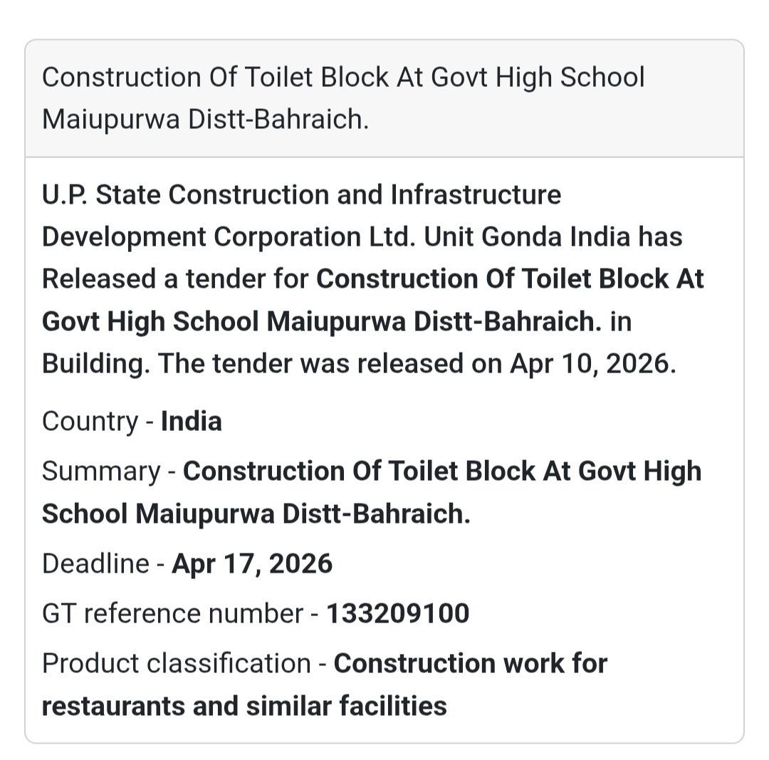 🏫 Construction of Toilet Block – Bahraich (Maiupurwa)