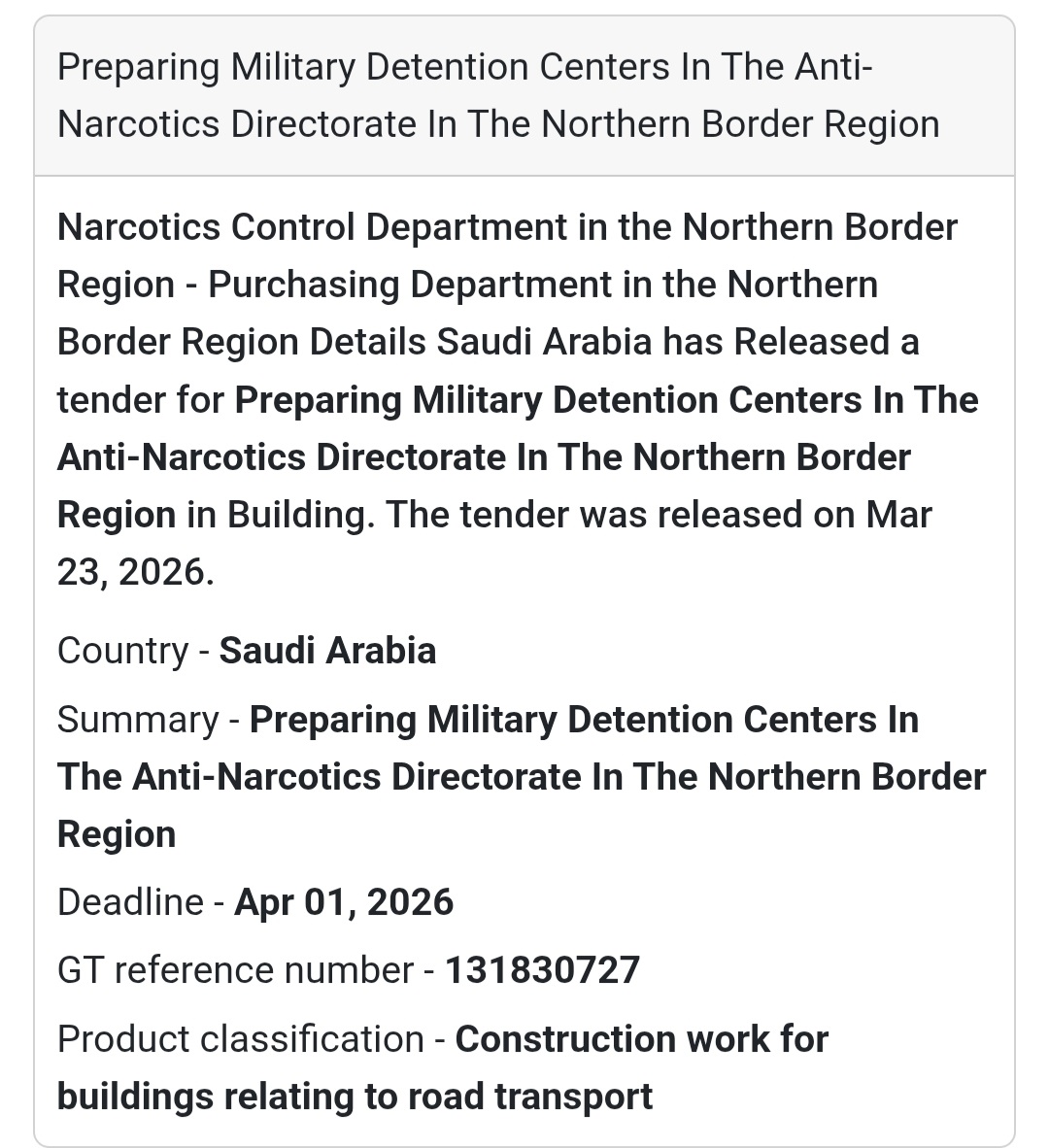 🏗️ Construction Project – Security Sector