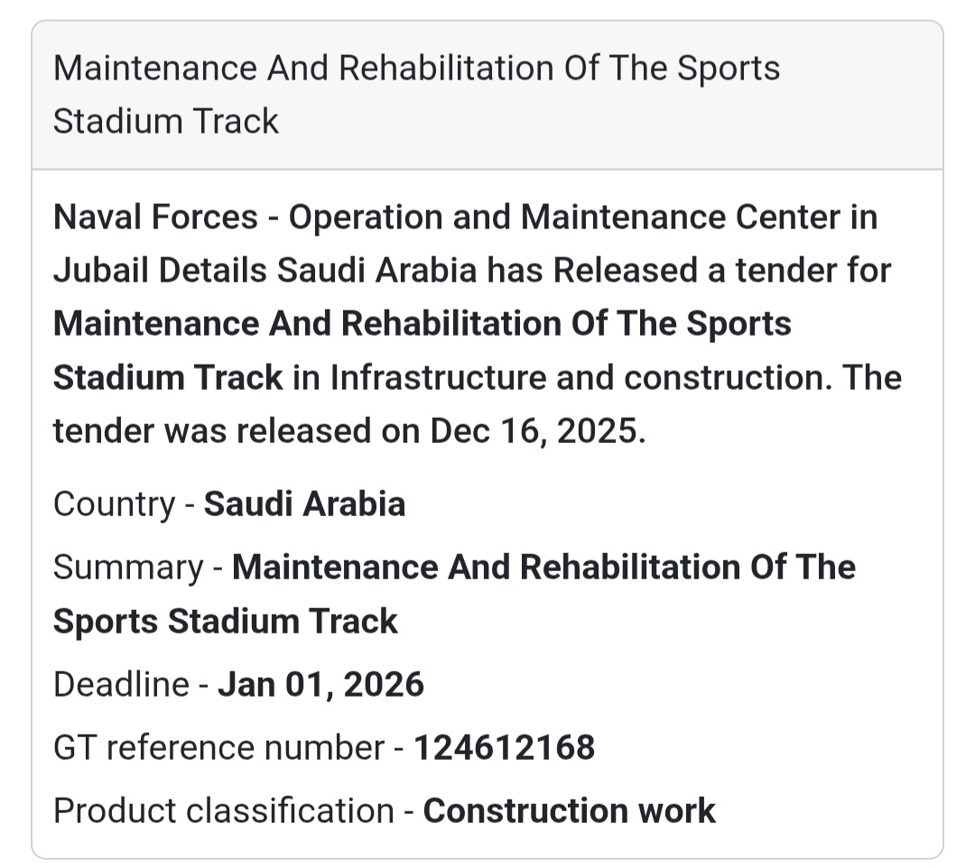🔔 Construction Tender | Saudi Arabia 🇸🇦