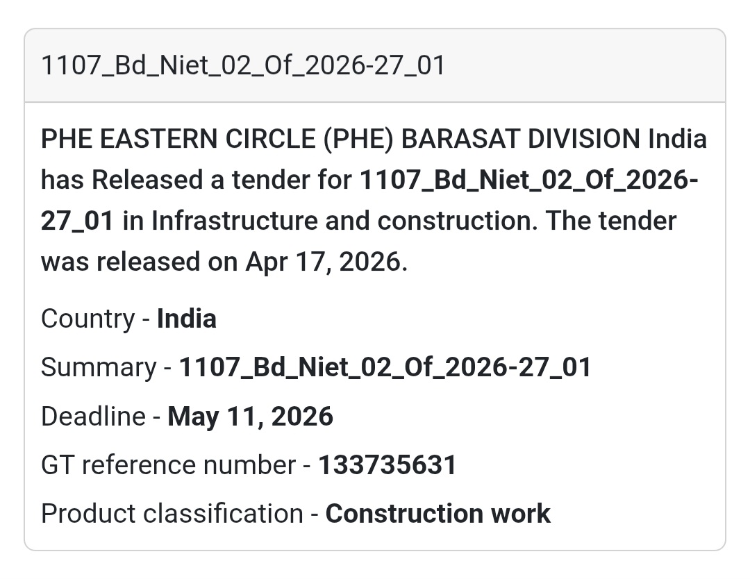🏗️ Construction Work – Barasat (WB)