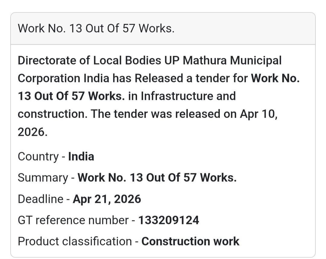 🏗️ Construction Work – Mathura (Work No. 13)