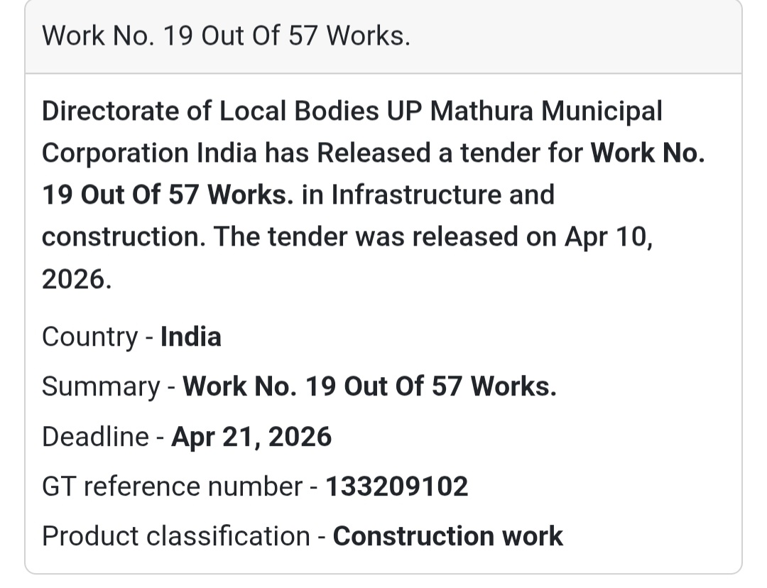 🏗️ Construction Work (Work No. 19) – Mathura