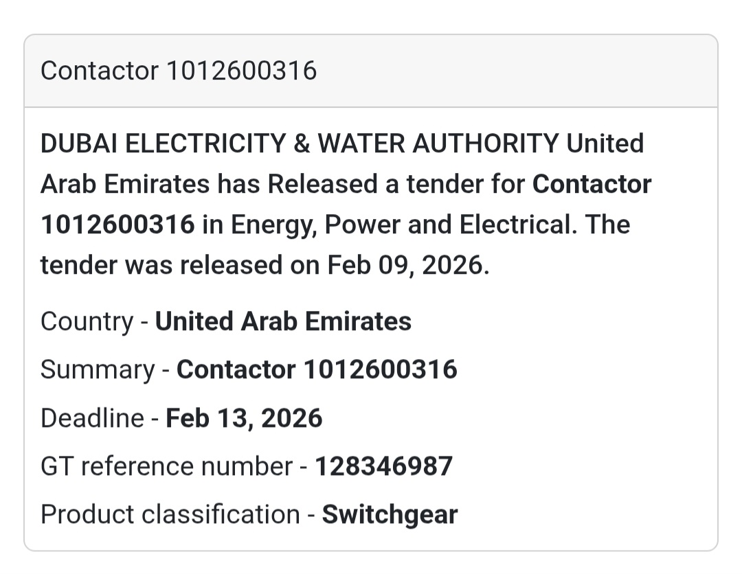 🔌 Contactor tender