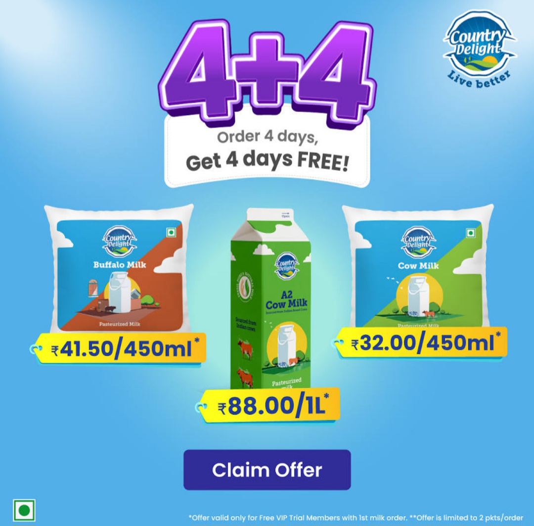 🥛 Country Delight – 4 + 4 Offer!