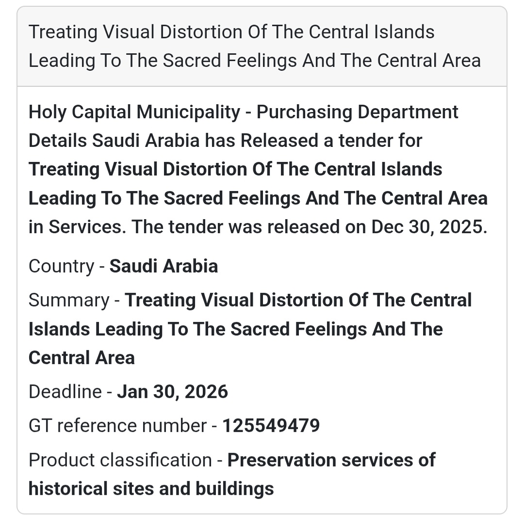 🕌 Cultural & Heritage Services Tender