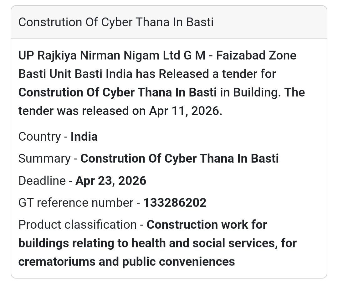 🏢 CYBER THANA CONSTRUCTION – BASTI