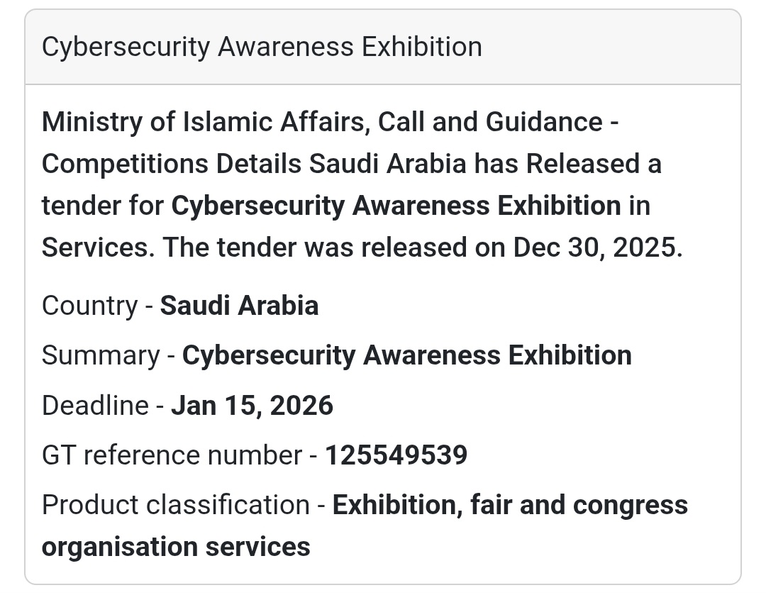 🔐 Cybersecurity Services Tender