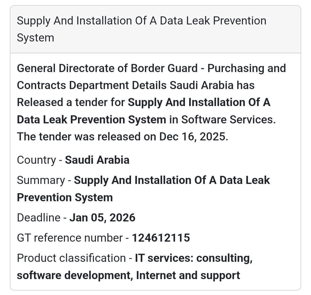 🔔 Cybersecurity Tender | Saudi Arabia 🇸🇦