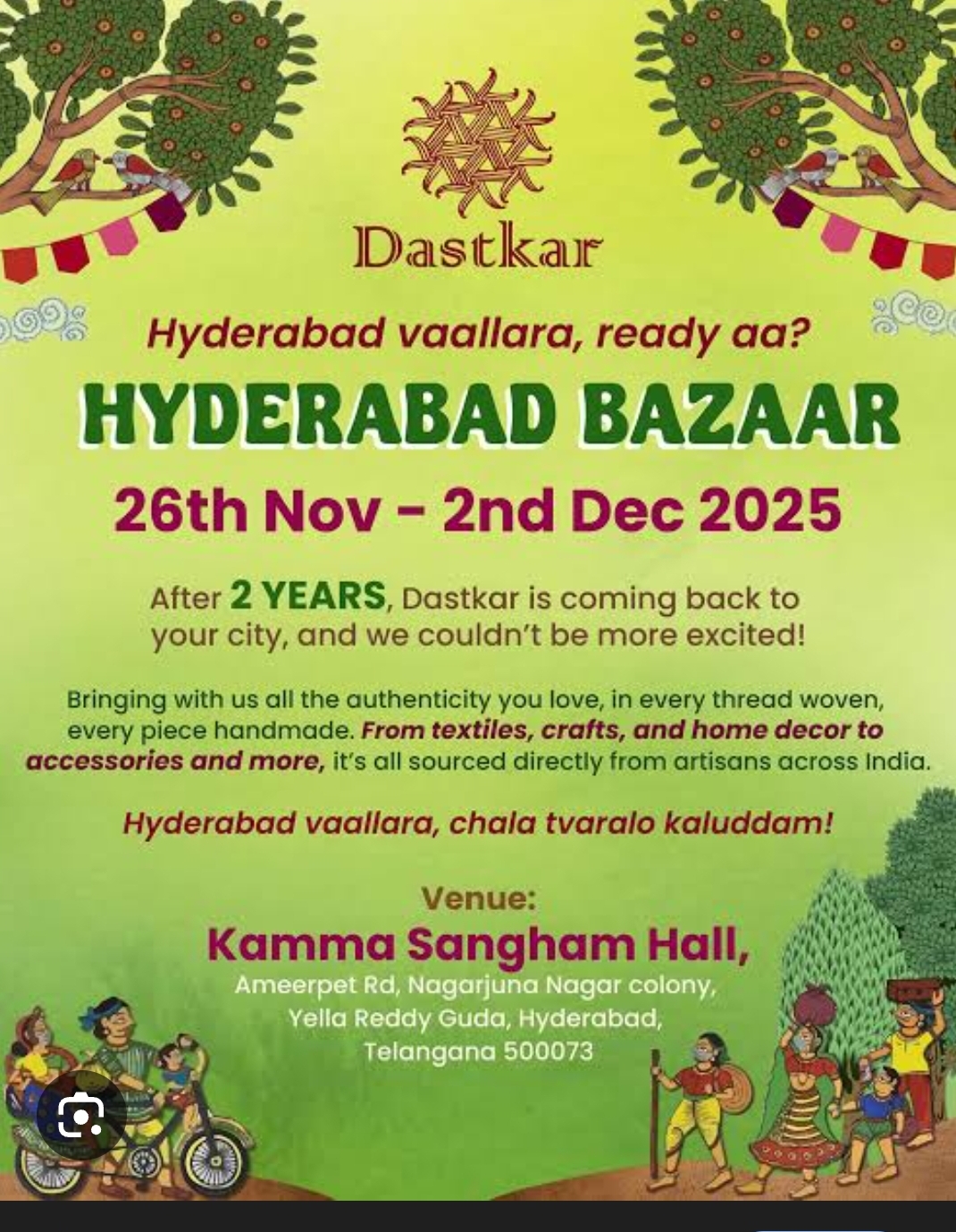 🌿✨ Dastkar Hyderabad Bazaar 2025 is Back! ✨🌿